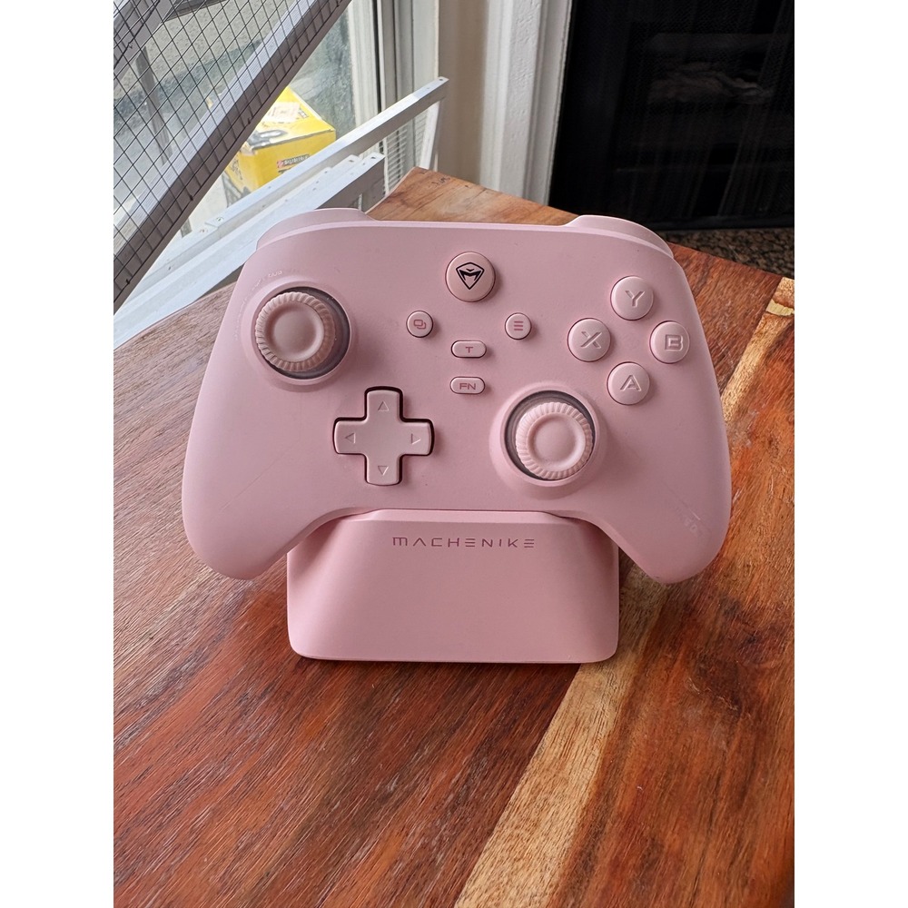 Machenike G5 Pro Wireless Controller for Nintendo Switch PC Pink Charging Dock